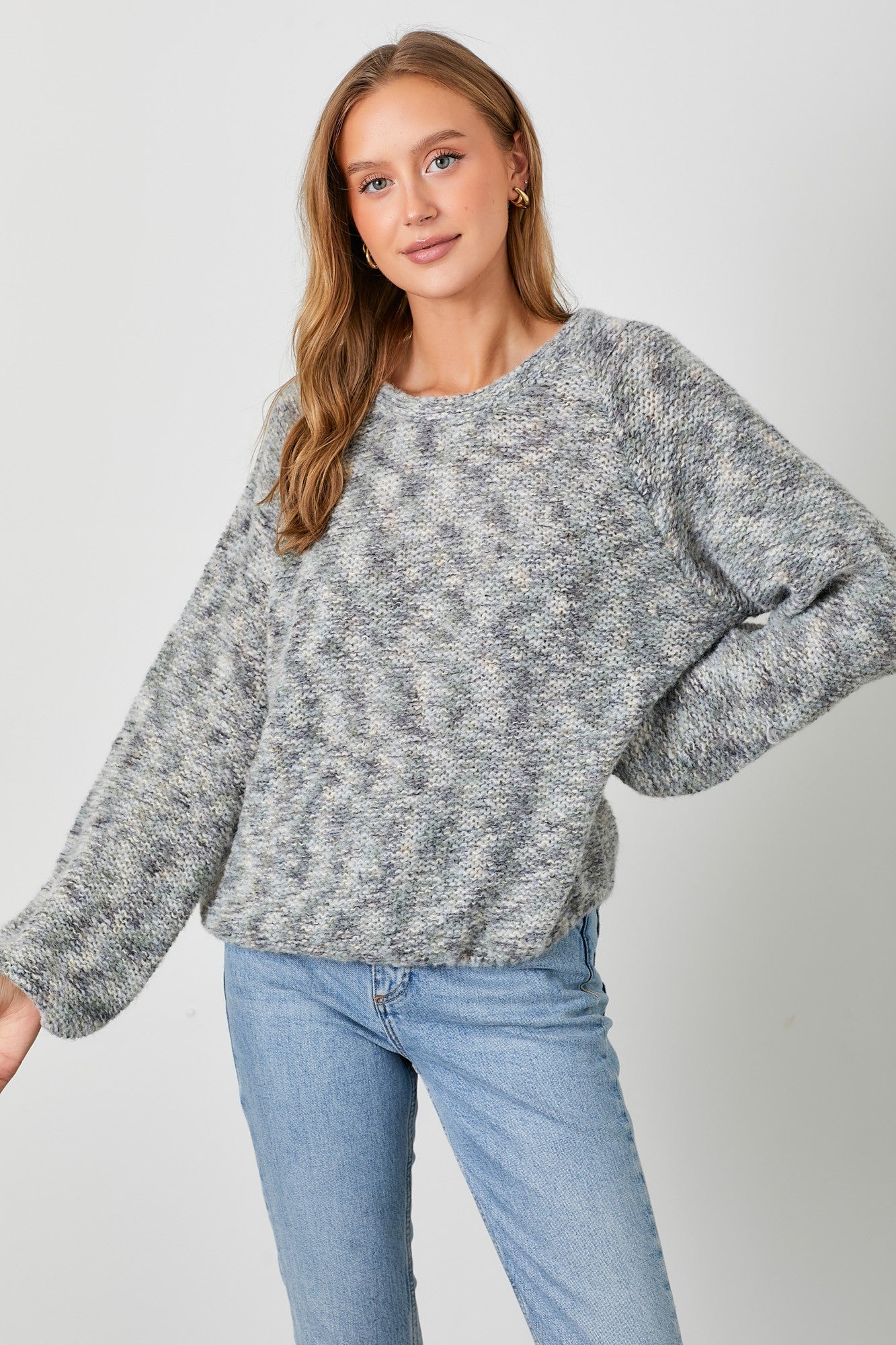 Grey Multi-Colored Maternity Sweater