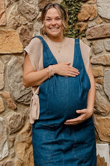 Mocha Chunky Knit Side Tie Maternity Sweater Top