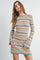 Denim Multi Multicolored Crochet Sweater Dress