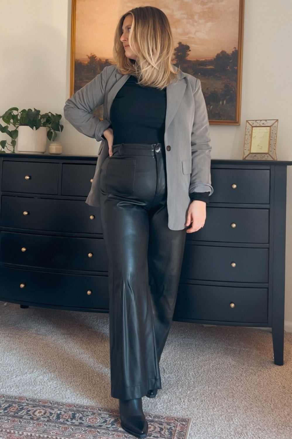 Black One Shoulder Long Sleeve Maternity Top