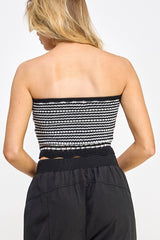 White Black Tube Top