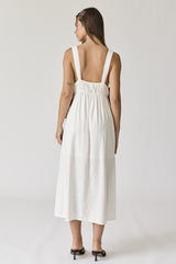 White V-Neck Maxi Dress
