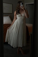 Light Sand Monochromatic Heathered A-Line Dress