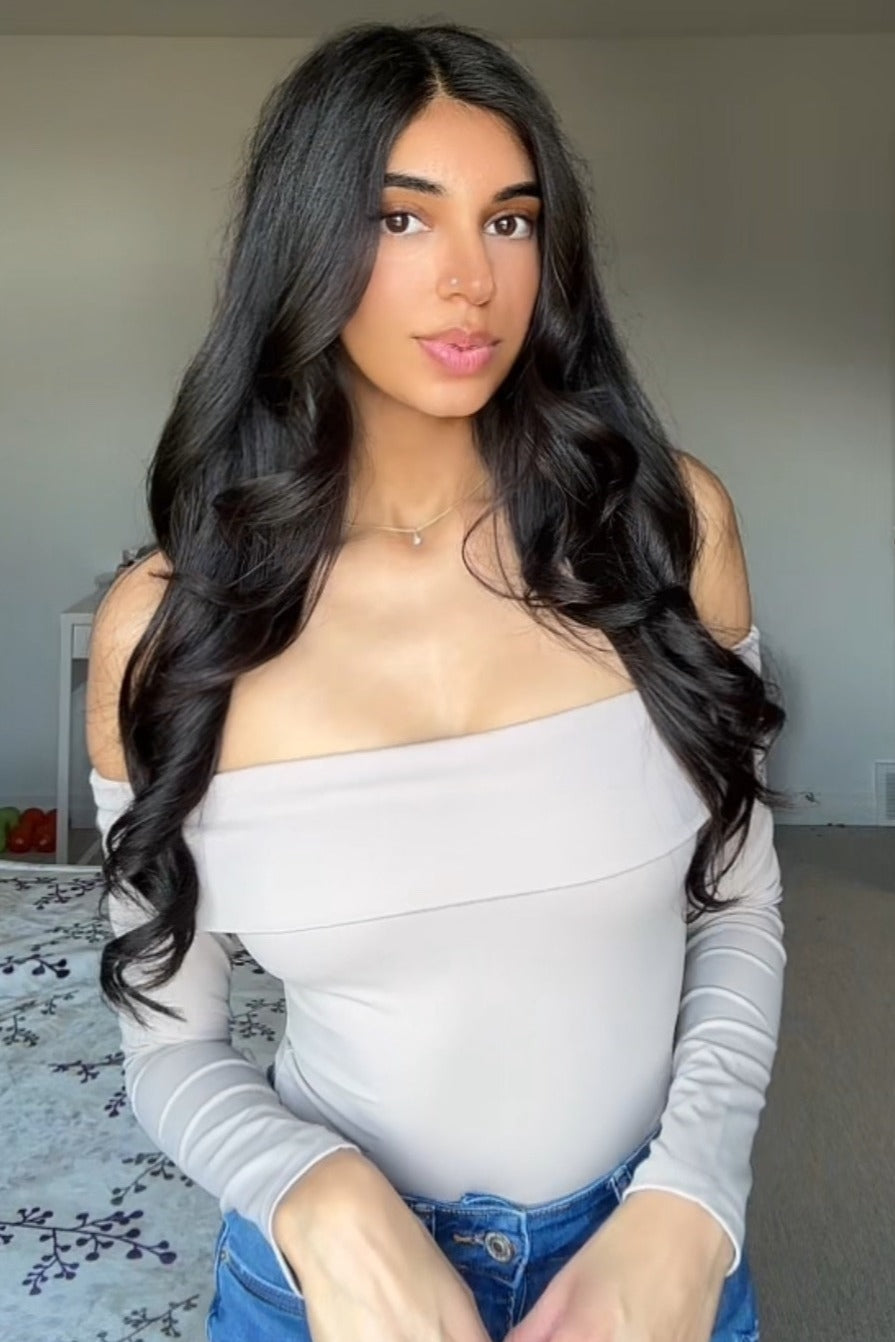 Taupe Off Shoulder Long Sleeve Bodysuit