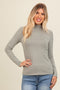 Light Olive Mock Neck Long Sleeve Top