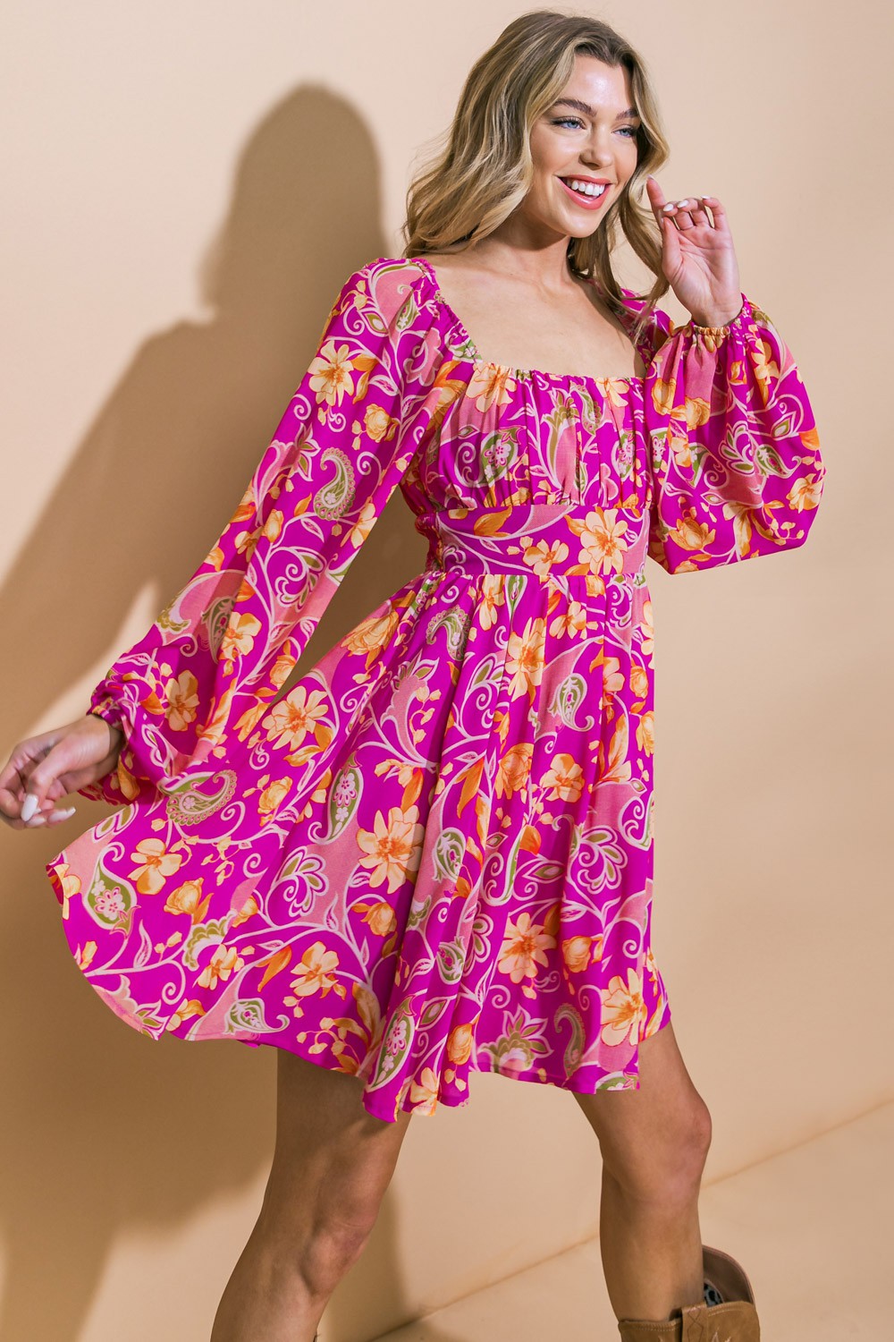 Orchid Floral Flowy Dress