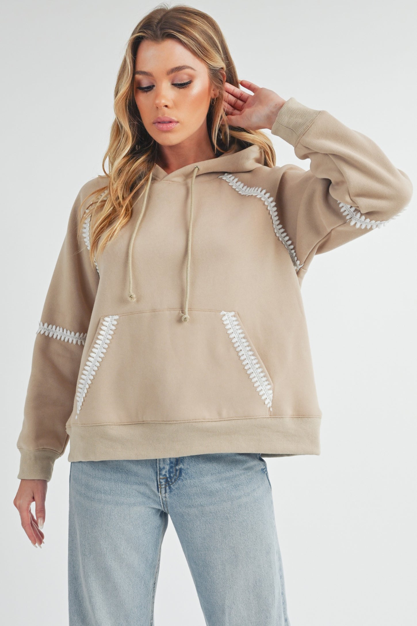 Oat Contrast Hoodie