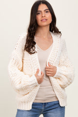 Cream Oversized Chunky Knit Cardigan