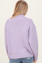 Lavender Chunky Knit Mock Neck Sweater