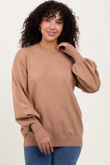 Mocha Fine Knit Balloon Sleeve Sweater