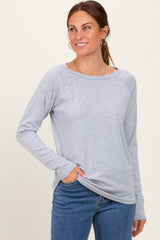 Heather Grey Raglan Long Sleeve Maternity Top