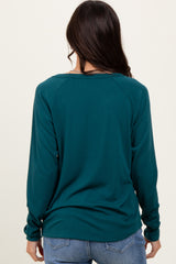 Deep Teal Raglan Long Sleeve Top