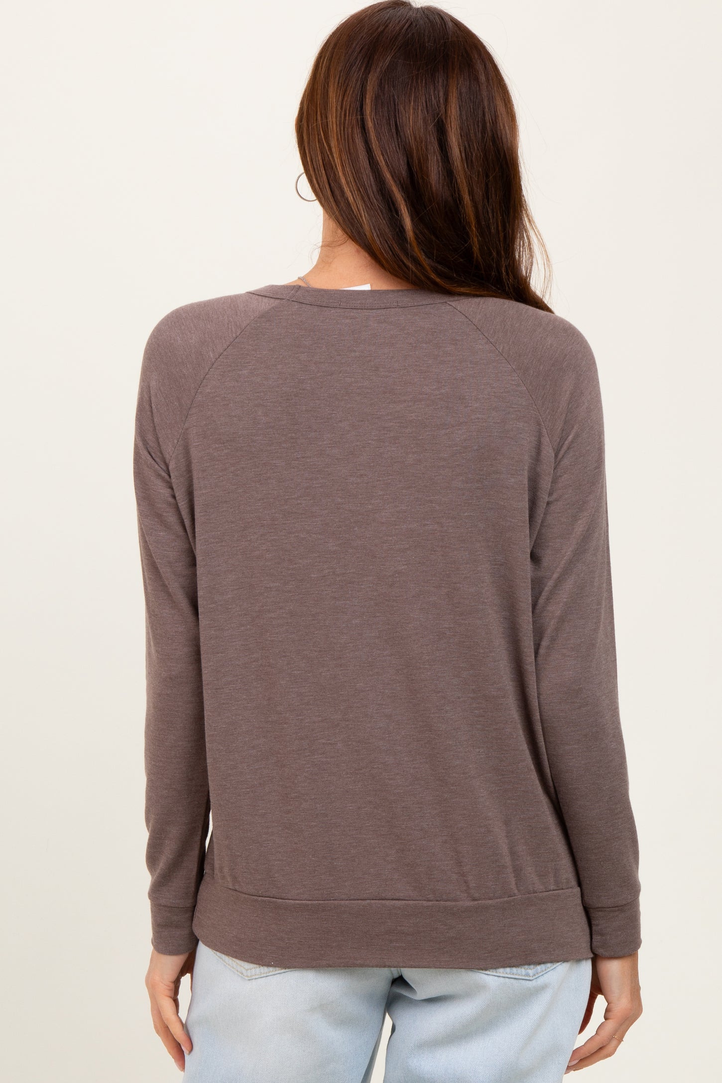 Brown Basic Pullover Top