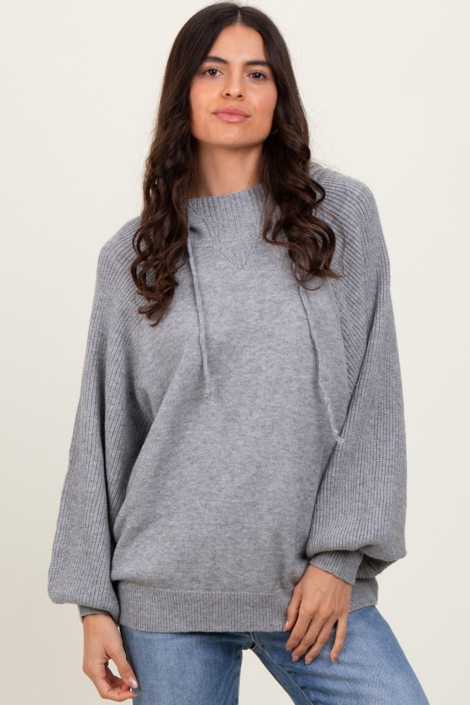Heather Grey Long Sleeve Hoodie Sweater