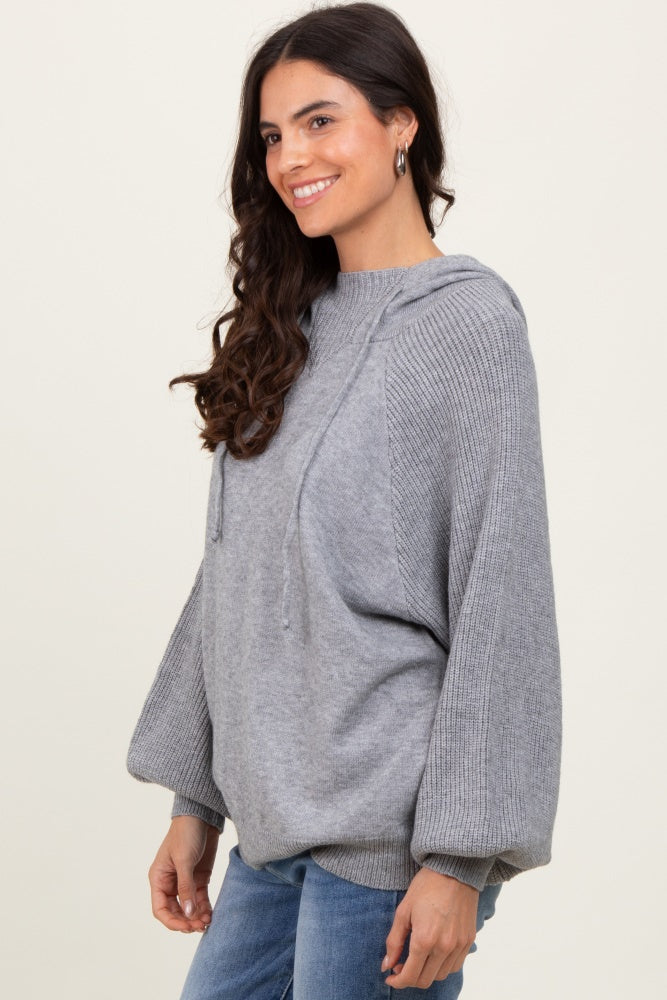 Heather Grey Long Sleeve Hoodie Sweater