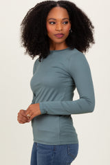 Dusty Jade Basic Long Sleeve Top