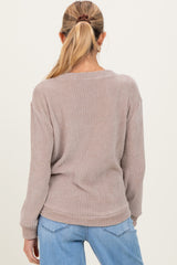 Beige Chenille Knit Maternity Sweater