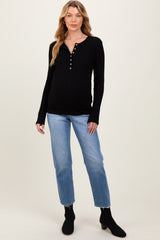 Blue Vintage Wash Cropped Straight Leg Maternity Jeans