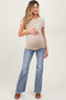 Light Blue Distressed Fringe Hem Flare Leg Maternity Jeans