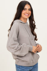 Beige French Terry Hooded Sweatshirt