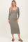 Olive Scoop Neck Long Sleeve Midi Dress