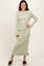 Light Olive Ribbed Knit Bow Back Maxi Dress