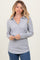 Heather Grey Ribbed Collared Long Sleeve Top