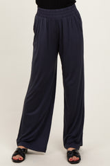 Charcoal Basic Wide Leg Pocketed Pants