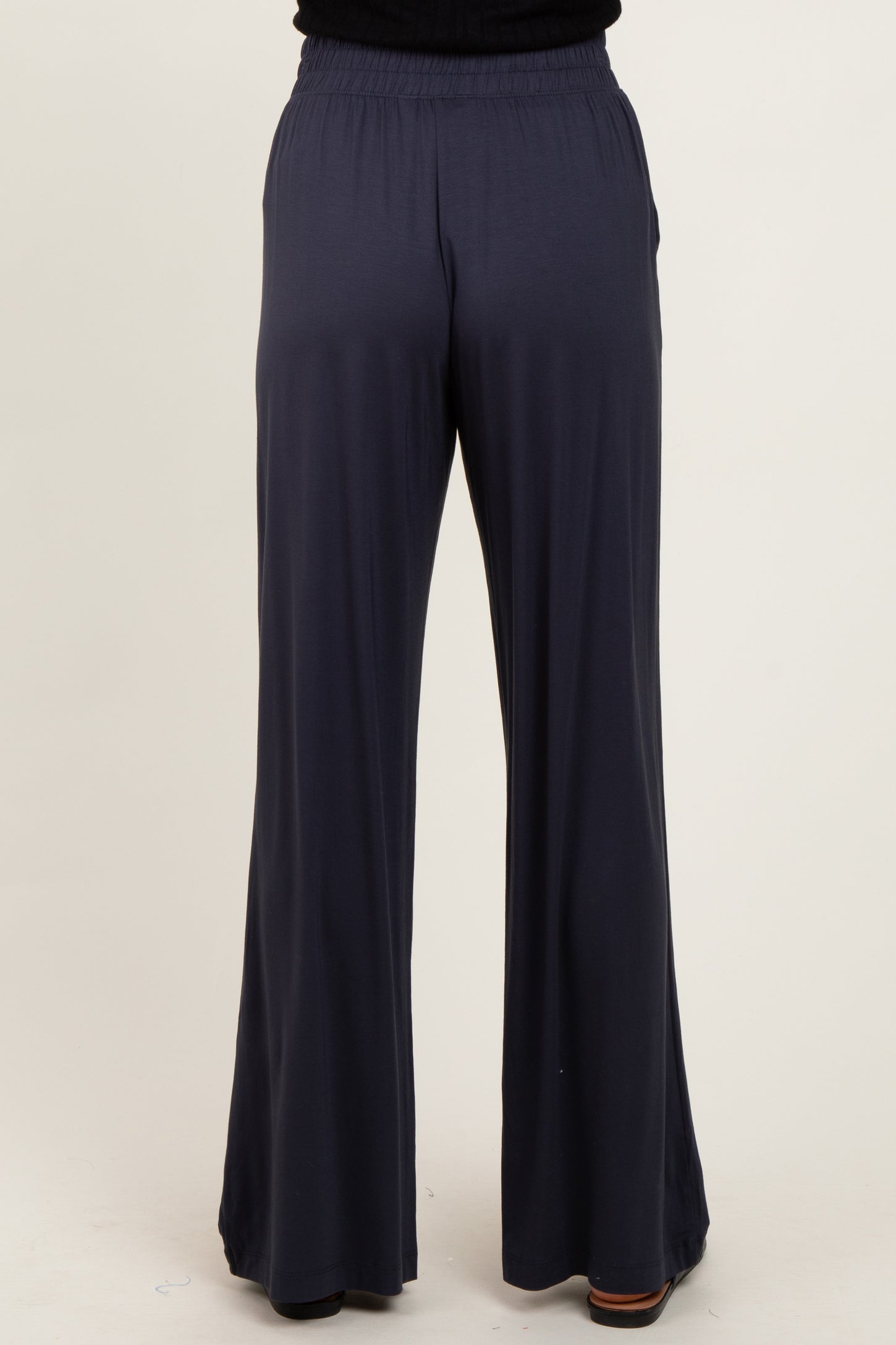 Charcoal Basic Wide Leg Pocketed Pants