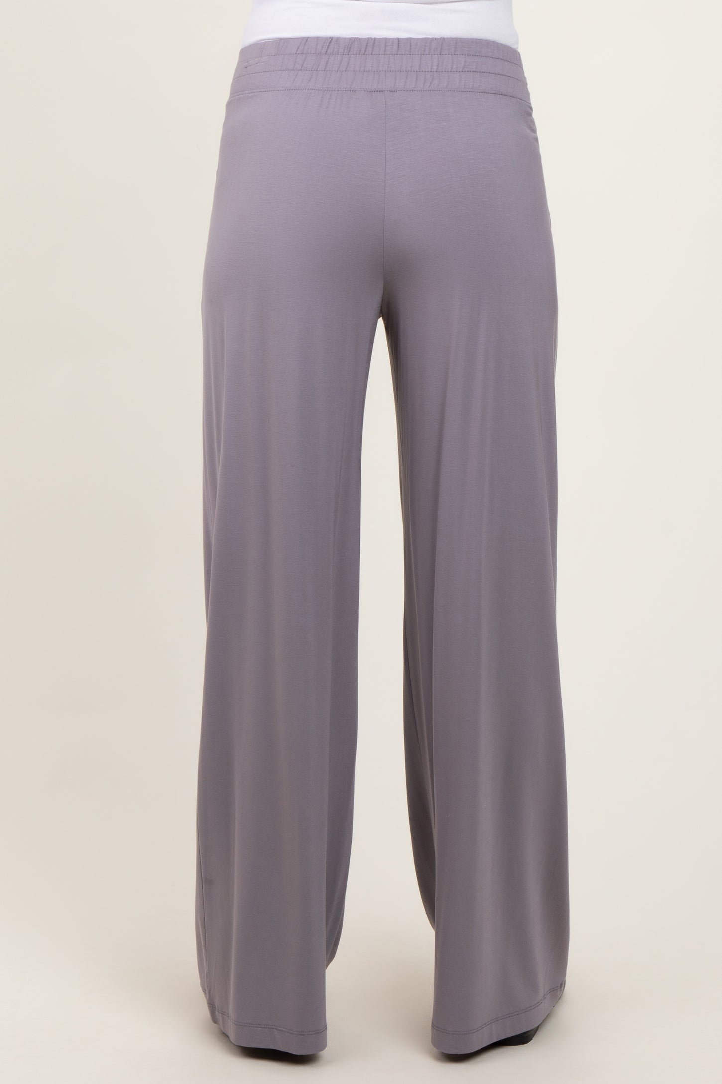 Mocha Basic Wide Leg Pocketed Maternity Pants