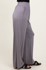 Mocha Basic Wide Leg Pocketed Pants