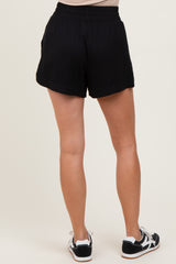 Black Basic Rounded Hem Shorts