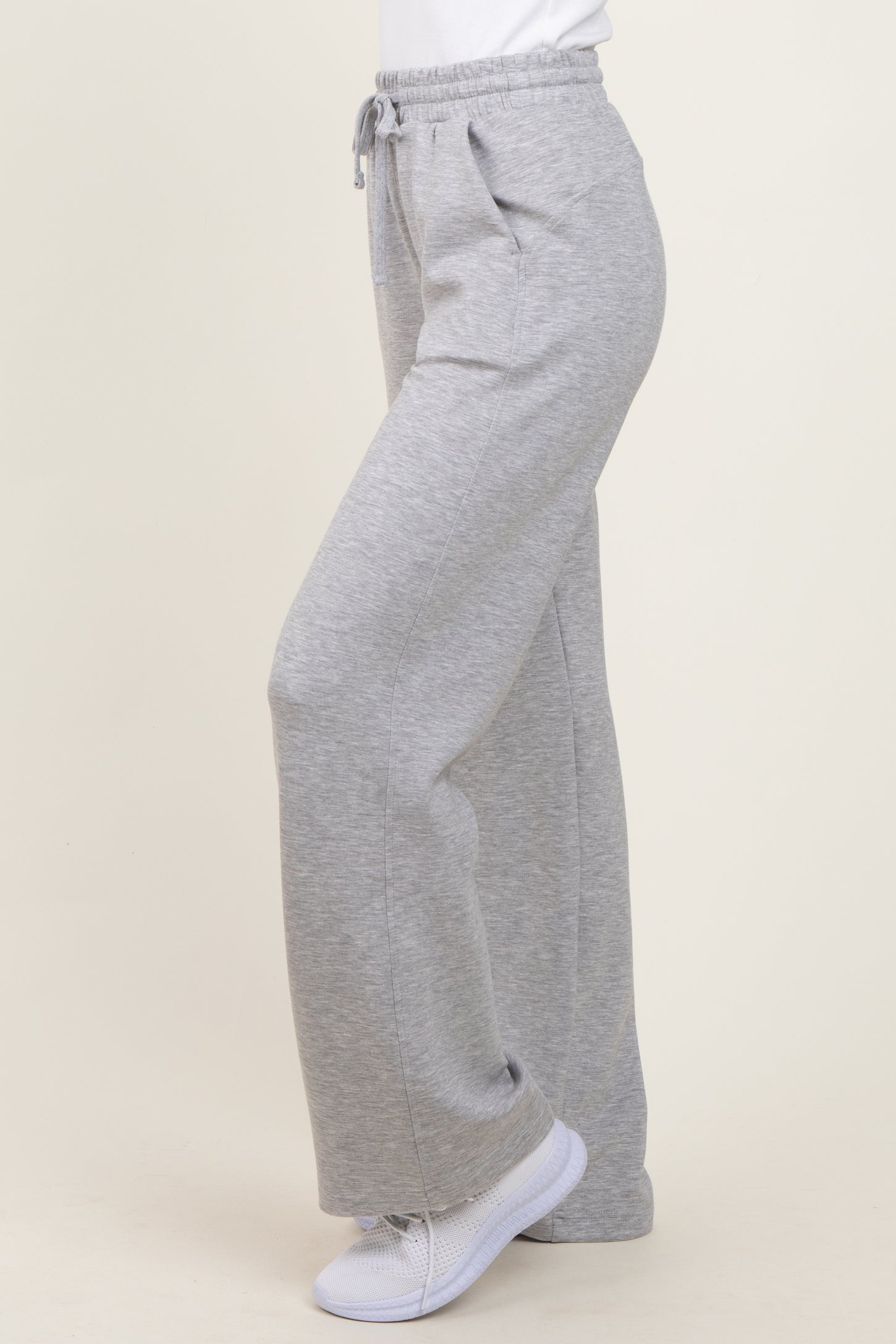 Heather Grey Straight Leg Drawstring Sweatpants