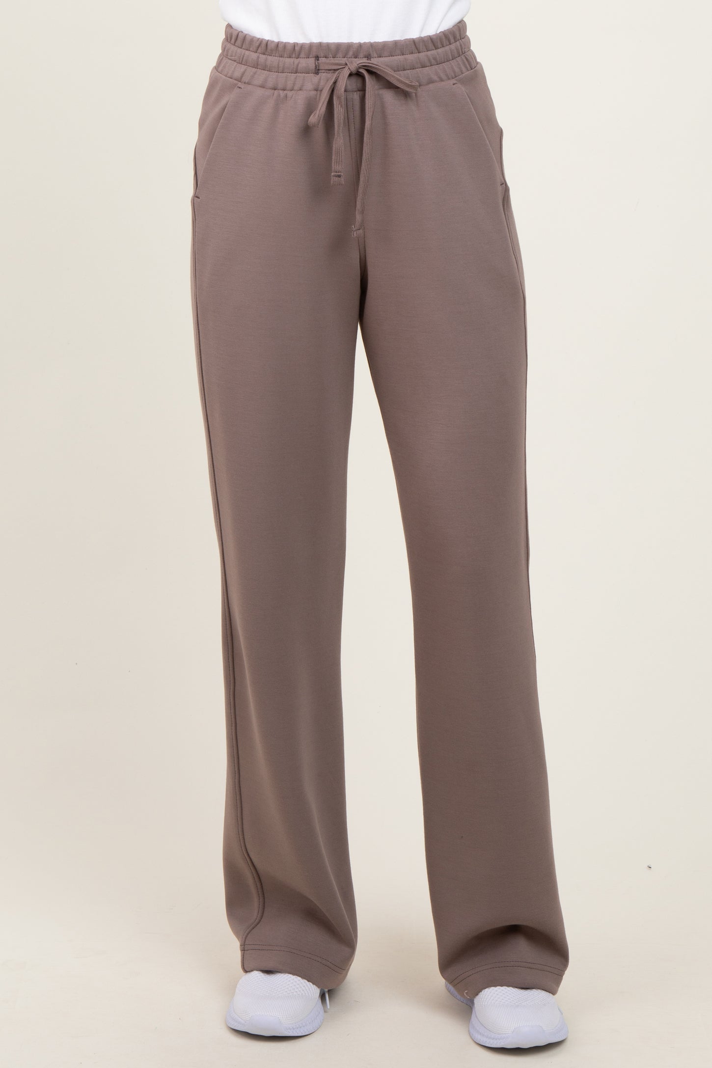 Mocha Straight Leg Drawstring Sweatpants
