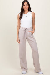 Cream Straight Leg Drawstring Sweatpants