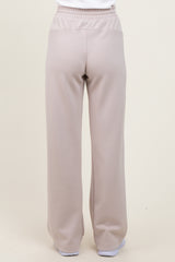 Cream Straight Leg Drawstring Sweatpants