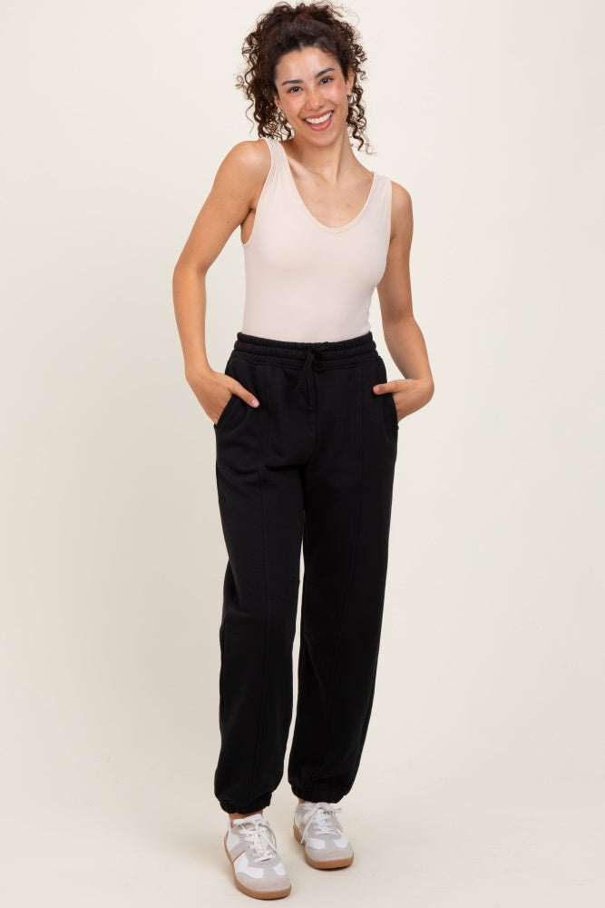 Black Drawstring Relaxed Fit Sweatpants