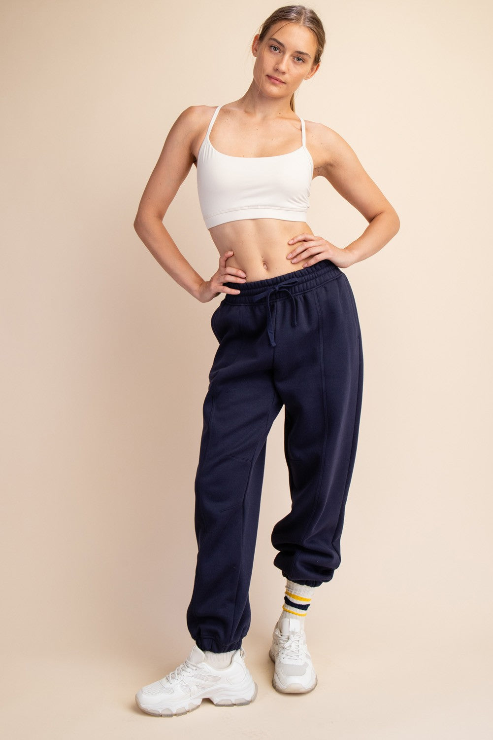 Navy Drawstring Relaxed Fit Sweatpants
