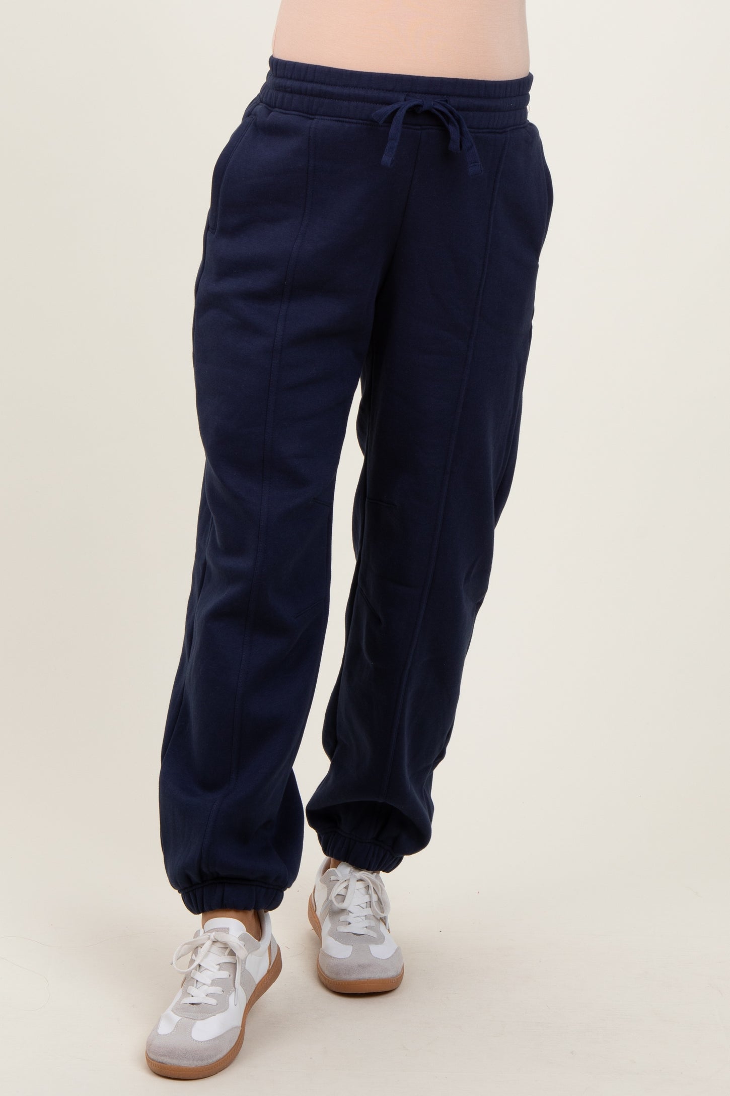 Navy Drawstring Relaxed Fit Maternity Sweatpants