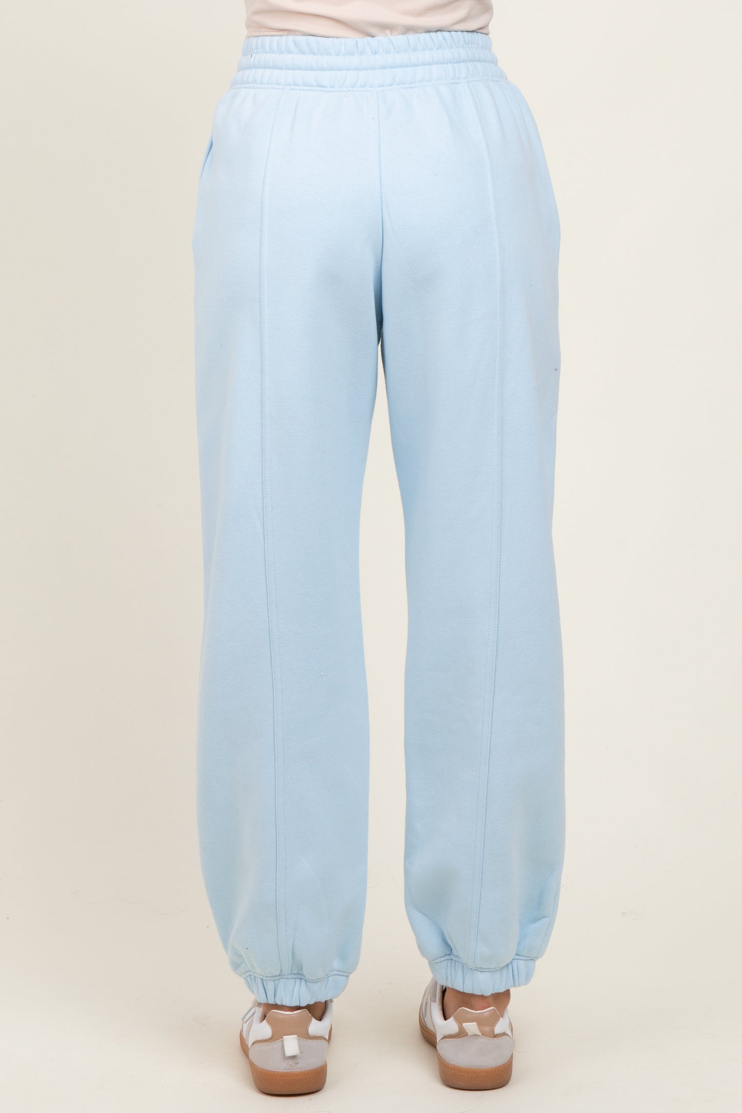 Light Blue Drawstring Relaxed Fit Sweatpants