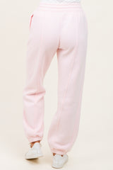 Light Pink Drawstring Relaxed Fit Sweatpants