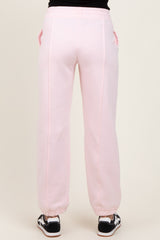 Light Pink Drawstring Relaxed Fit Maternity Sweatpants
