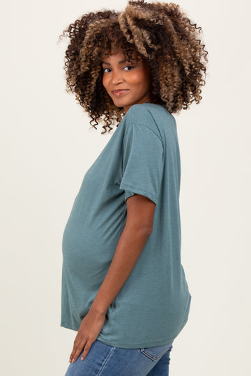 Light Olive Basic Maternity Tee