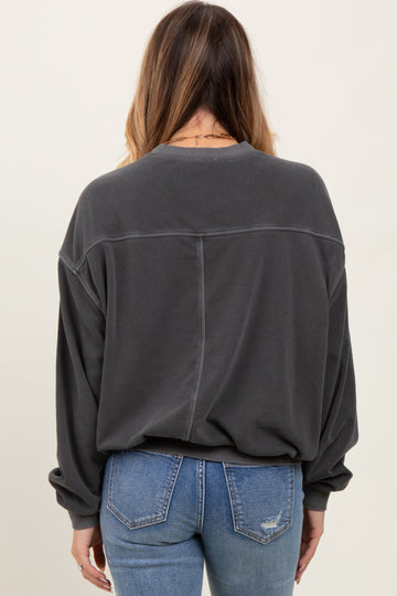 Charcoal Fleece Drop Shoulder Sweatshirt