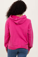 Fuchsia French Terry Hooded Sweatshirt