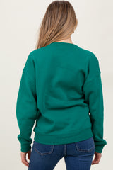 Forest Green Basic Fleece Crewneck Maternity Sweatshirt