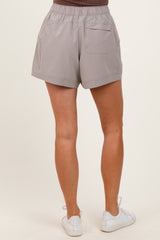 Taupe Elastic Cargo Shorts