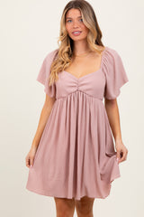 Light Pink Sweetheart Neckline Plisse Dress