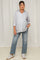 Light Blue Fringe Hem Maternity Wide Leg Jeans