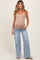 Light Blue Lightly Distressed Wide Leg Maternity Jeans